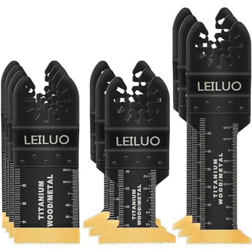 LEILUO 10 tlg Multitool Sägeblätter Set Aus Titan Für Holz Nägel Und Trockenbau Universal Zubehör Für Oszillierende Werkzeuge Mit Aufbewahrungstasche Kompatibel Mit DeWalt Dremel Makita Und Mehr