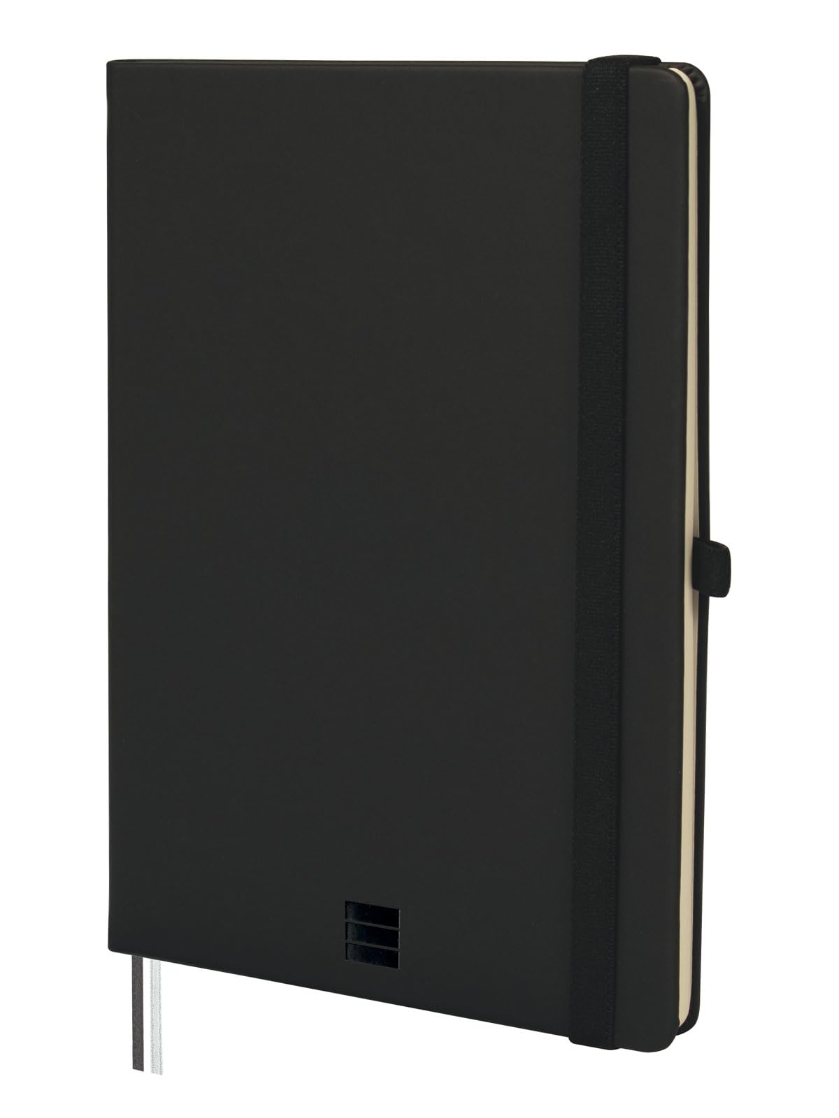 FINOCAM – Nexo Notebook with Hard Cover Horizontal Ruled Black | A5 Notebook with Micro-Perforated Pages | Pocket and Pen Holder | 72 Pages, Ideal for Taking Notes and Writing — image 1