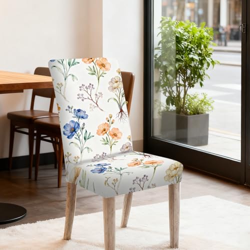 Image of Nuxovilar 4PCS Watercolor Floral Stretch Chair Covers 23.6x70in