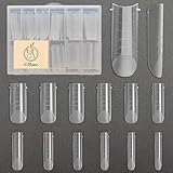 C12rtive 120Pcs Matte Dual Nail Forms,Square C-Curved Poly Nail Gel Forms Full Cover Reusable Nail Molds 12 Sizes for Gel Manicure Nail Art Design Salon&DIY