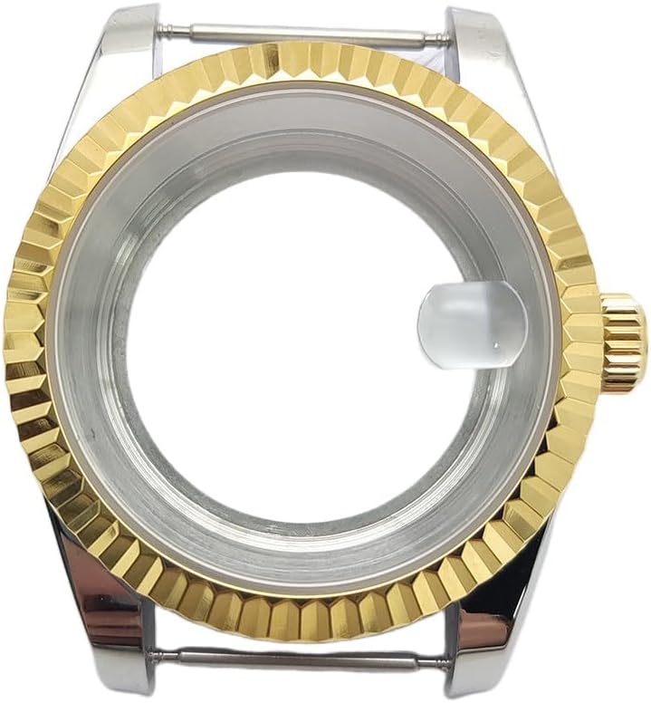 39mm Fluted Bezel Watch Case Date Window, Fits NH35/36 Movement, Replacement 29mm Dial Watch Modification Case for Rolex Datejust