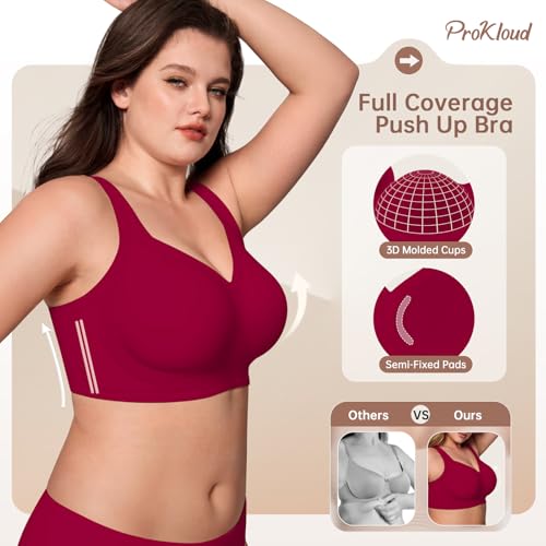 Image of ProKloud Jelly Bras for Women No Underwire Wireless Bra with Support and Lift Full Coverage Plus Size Comfy Seamless Bra