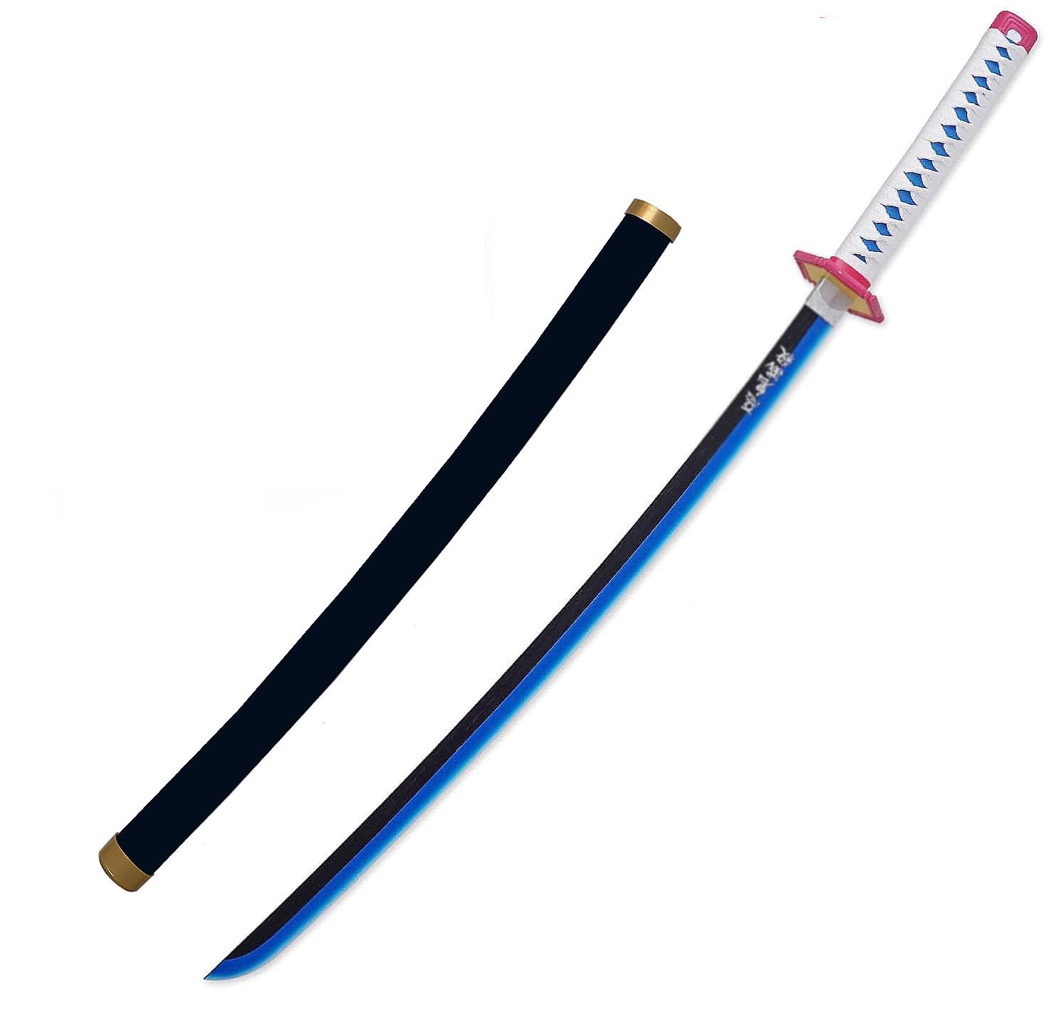Demon Sword 41 Inch, Bamboo Samurai Katana , Anime Original Texture Style Cosplay Sword, Collectible Replica for Halloween Fancy Costume Party Dress Fans Gift (I-Giyuu)
