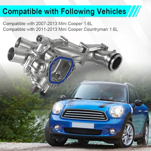 Image of 11537534521 Aluminium Thermostat Housing Compatible with Mini Cooper 07-13 | Compatible with Cooper Countryman 2011-2013 - DOHC 4Cyl 1.6L, Replacement for 11538699290, 902-812-Upgraded Aluminium Housing