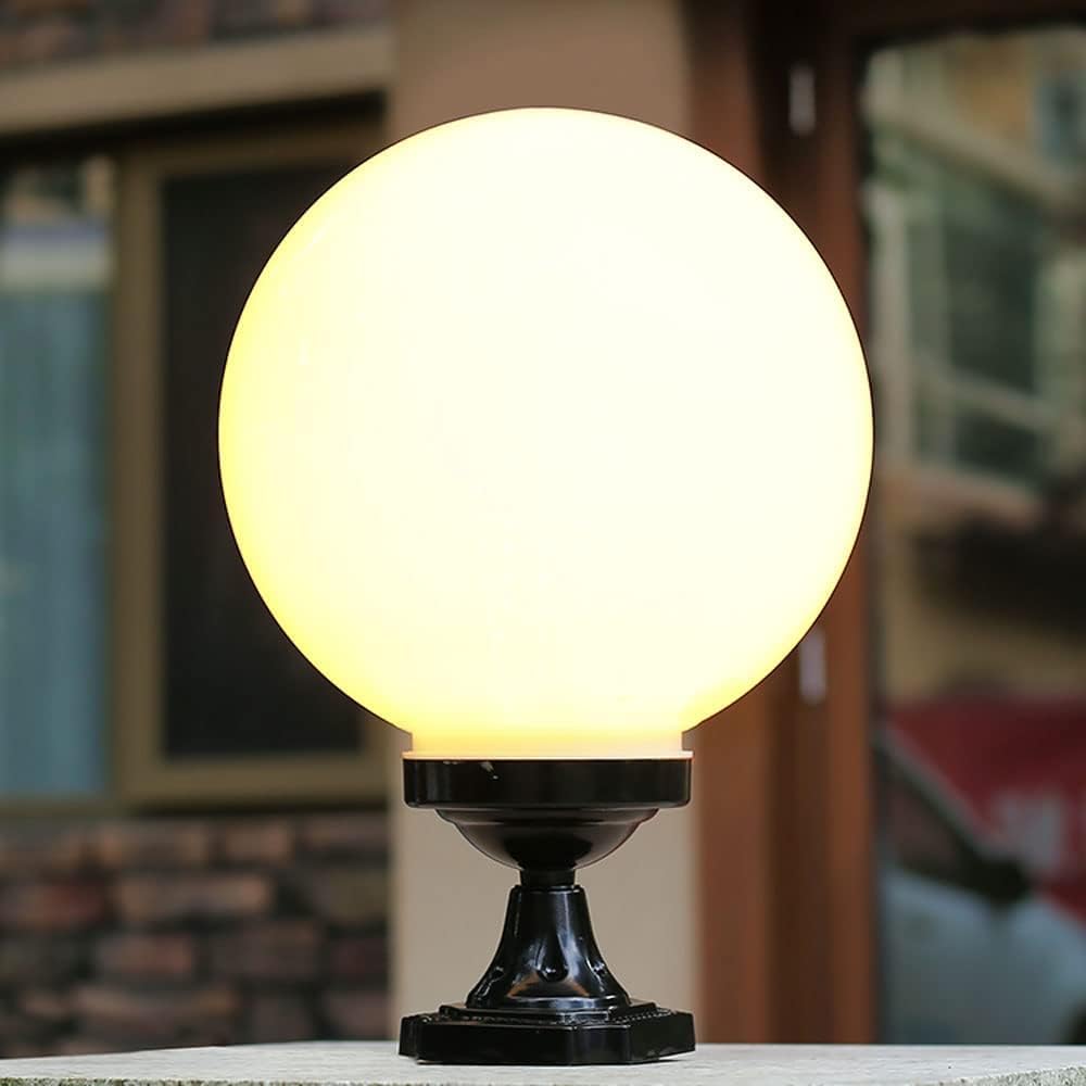 Farol Pie Sobremuro Exterior Bola Creativa Lámpara de Pilar Impermeable Luz del poste del césped del paisaje al aire libre Jardín Columna Faro Patio for Valla Villa Camino Puerta Calle Farol(Size:40cm