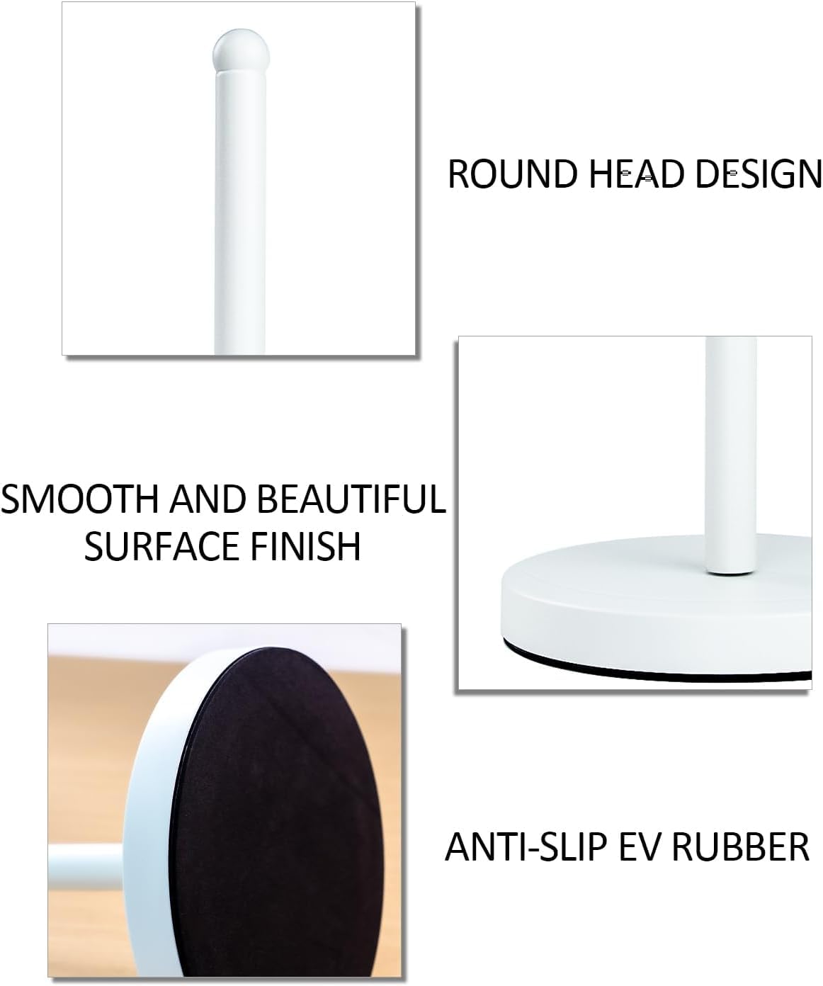 Soporte de metal para toallas de papel, soporte de base resistente, dispensador de rollos para soporte de papel blanco, mesa de comedor, decoración de baño, hogar, encimera, blanco mate (YGC019)