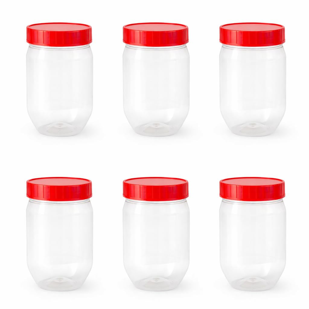 Cennet Plastic Food Storage Jars with Lids Airtight – Clear Kitchen Containers for Dry Food, Spices & Pantry Storage, Reusable Stackable Pots (Multiple Sizes) (12, 300ml)