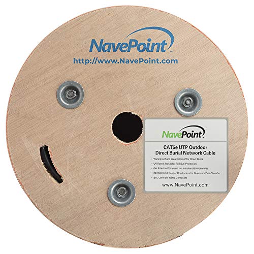 Cable Ethernet NavePoint CAT5e Exterior 305m UTP Negro miniatura 2