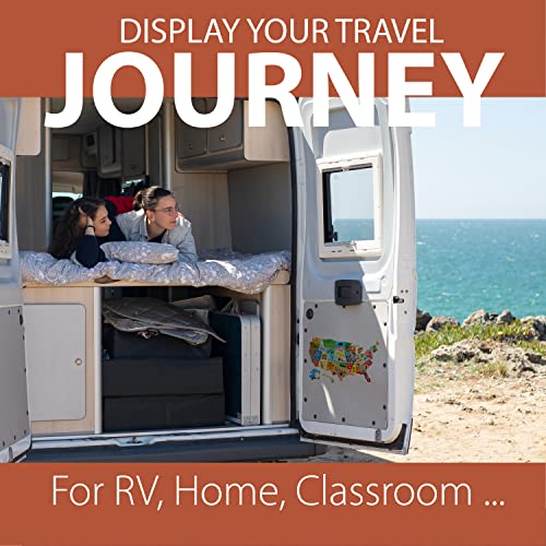 Image of RV State Travel USA Map Vinyl Sticker - Camper Trailer Decals for Window with State Flag - Road Trip Map of America - Waterproof, UV Protection for Window, Door or Wall (Simple)