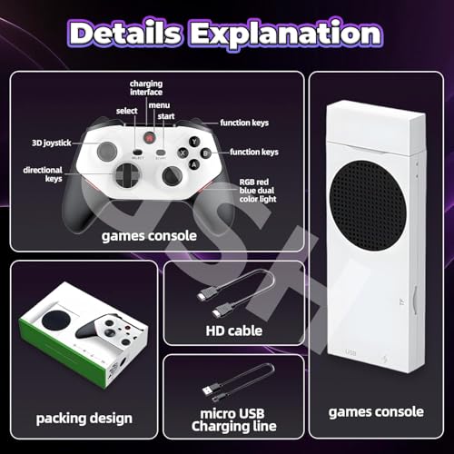 Image of GSH M88 Retro Game Console Retro Game Stick,20000+ Video Games,30+ Emulators,Support 4-Player Online Battles,4K HDMI Arcade Gaming Console with Dual 3D Rocker, Emulator Console for TV (128GB)