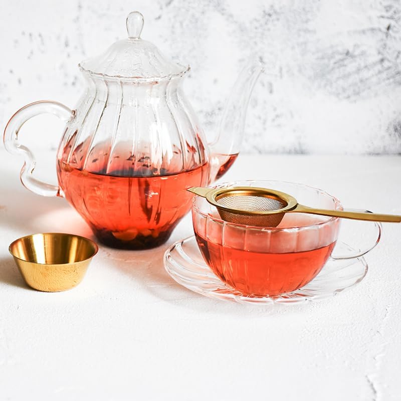 Miniatura 5 de Tamiz Mini Matcha de 2.2 pulgadas, acero inoxidable T304 de malla fina 30, colador de té, colador de cóctel con base (plateado)