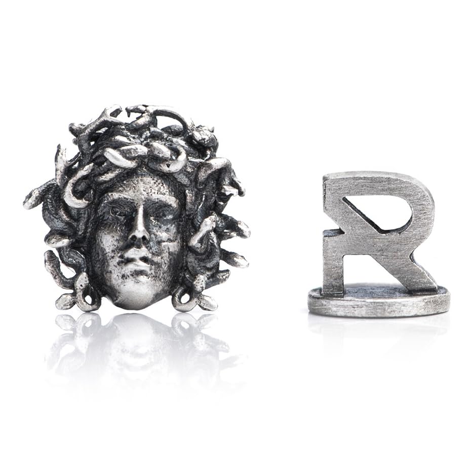 Pendientes vikingos hombre mujer plata gótica tuerca Medusa 1.1cm