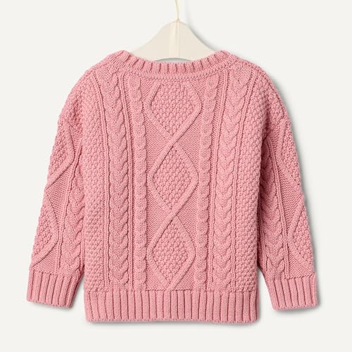 Amazon Essentials x Sofia Grainge Baby Boys' Cotton Cable Design Crewneck Sweater with Ribbing, Blush, 3-6 Months - image 5
