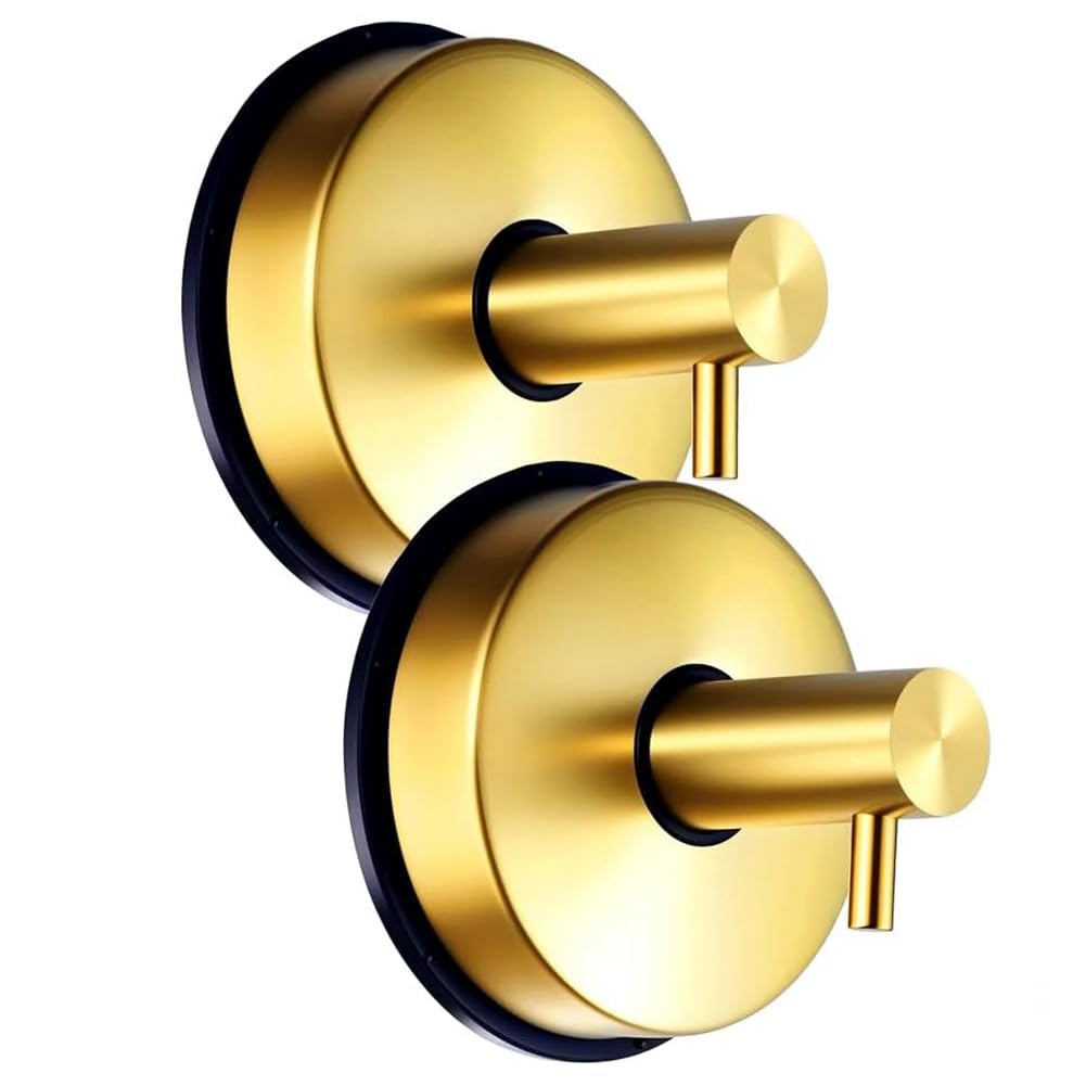 CTRLZS Suction Cup Hooks for Door Wreaths on Glass Suction Cup Hooks for Shower,No Drill Hook Hanging Towels Gold