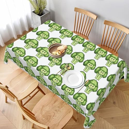 Buewutiry Nappe rectangulaire 89 x 140 cm – Joli motif chou-fleur A – Protection de table carrée infroissable pour camping, extérieur, salle à manger, fête, ferme