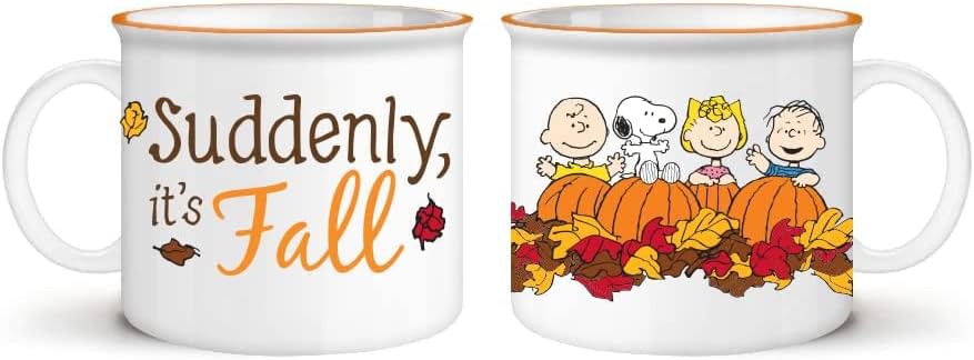 Silver Buffalo Peanuts Suddenly Fall Ceramic Camper Mug, 20 Ounces