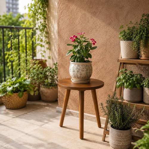 Table Made of Wood with Three Legs A Contemporary Round Coffee Ta...