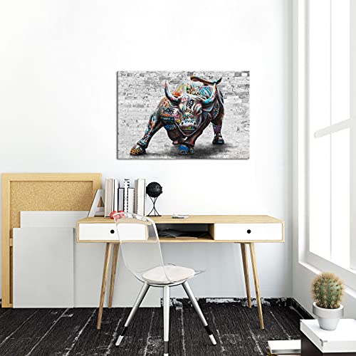 Duobaorom DB110 Large Graffiti Bull Canvas Motivational Cool Wall Art thumb #1