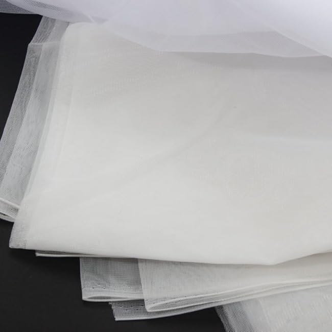 Corset Mesh Fabric for Sewing, Non Stretch Net for Making Transparent Corsets, Soft & Strong Netting for Couture Dress, Wedding, Prom Gown,5 Yards Long 60" Wide (Off White, 5 Yard pre Cut)