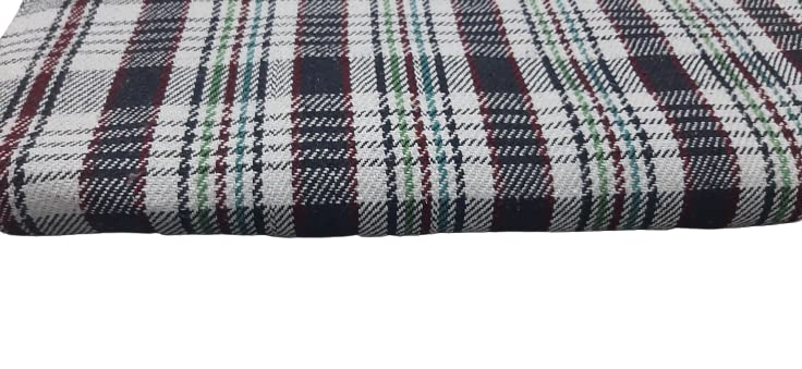 MAMRAJ The Handloom Story 100% Desi Thick and Heavy Khadi Cotton Soft Beautiful Khes/Comforter/Chadar/Single AC Blanket, Set of 1 Pc, Size- 255cm X 140cm [Black Check]