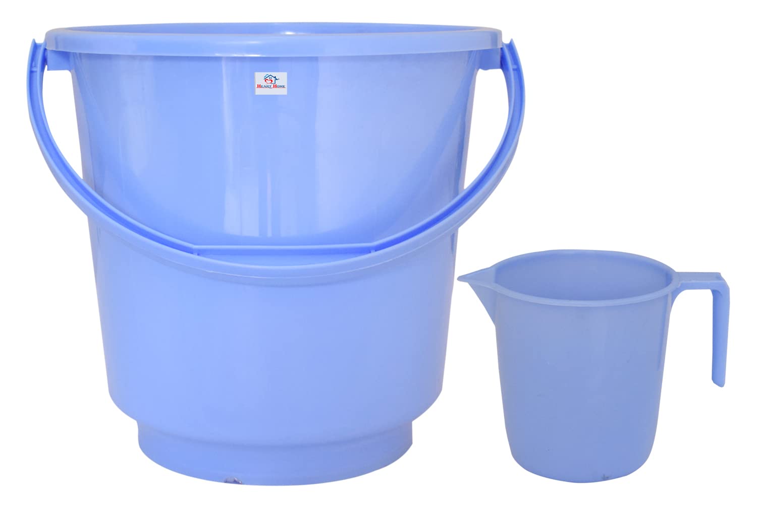 Heart Home 2 Pieces Unbreakable Virgin Plastic Multipurpose Bathroom Bucket & Mug Set (Blue) (B098315TCD) Amazon Price History, Amazon Price Tracker