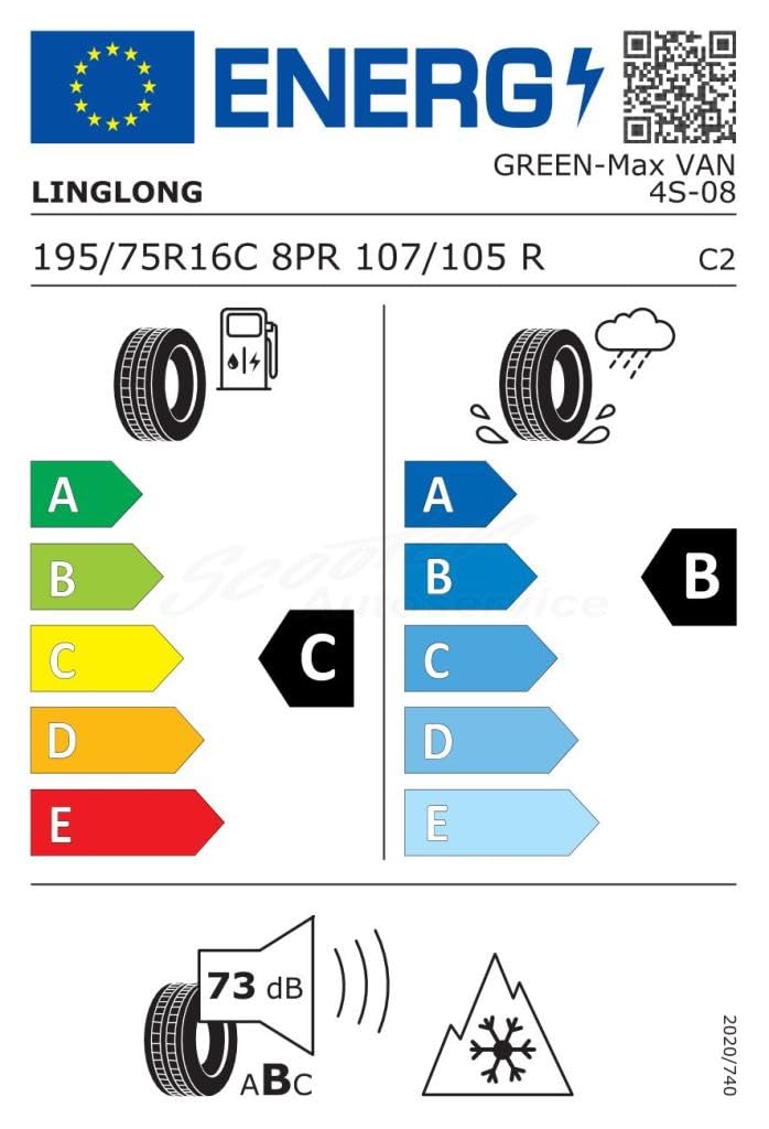 Pneu Pneus Linglong Greenmax all season van 195 75 R16C 107/105R TL 4 saisons pour camionette