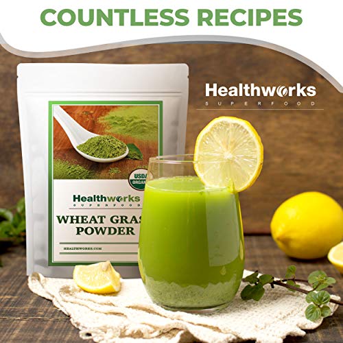Healthworks Wheatgrass Powder (8 Ounces) | Raw & Organic | Keto, Vegan & Non-GMO | Fiber Support | Rich in Chlorophyll & Antioxidant | Great Plant Protein Source