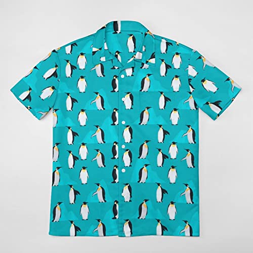 MENRIAOV Penguin Mens Short Sleeve Button Down Shirt Dress Shirts for Men Business Casual3