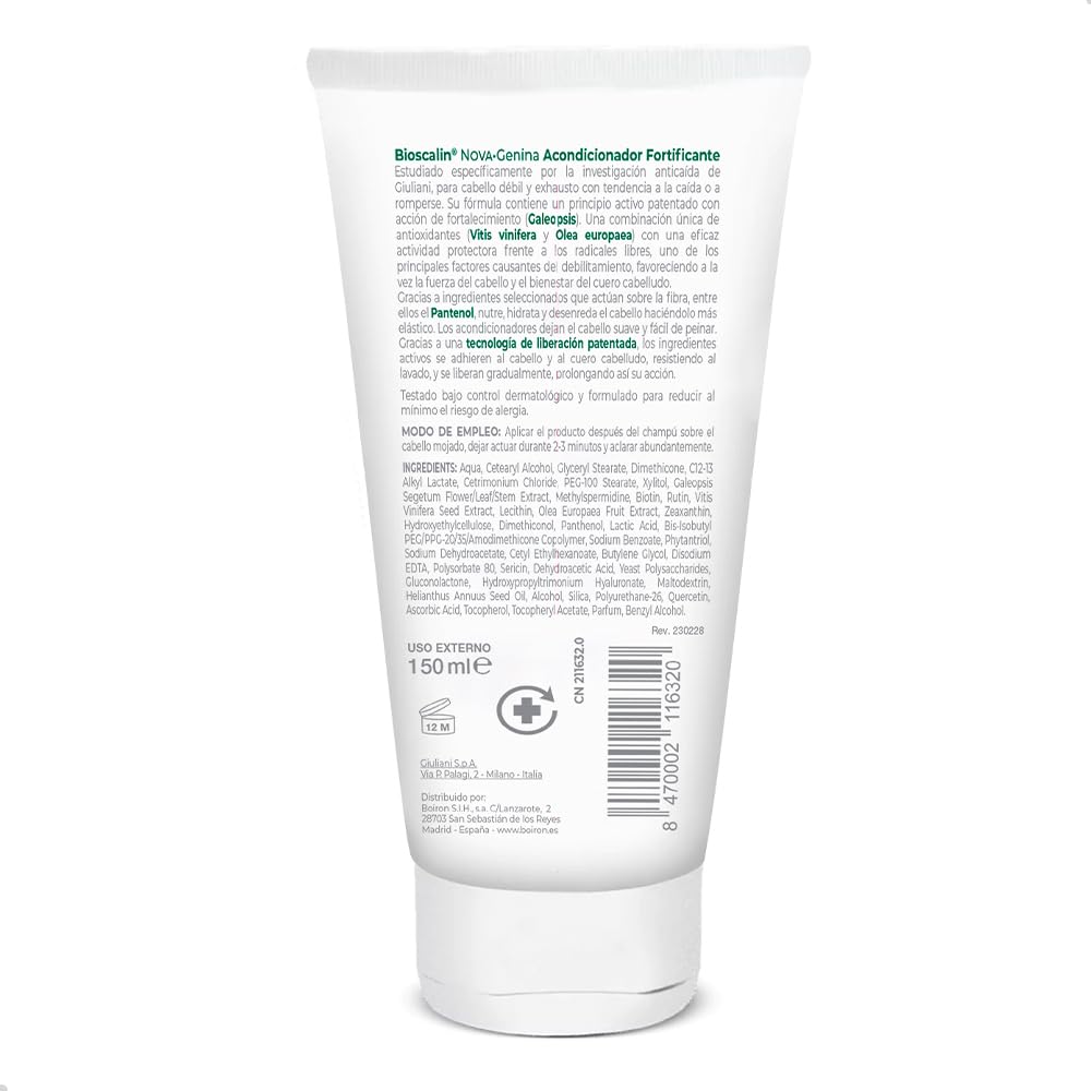 Bioscalin NOVA·Genina 150ml - Balsamo fortificante - Favorisce il benessere dei capelli e del cuoio capelluto - per donna e uomo