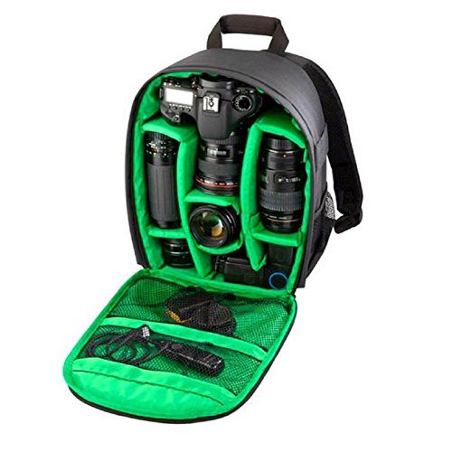 ABC Camera Backpack Bag Waterproof DSLR Case for Canon for Nikon for Sony (Green)