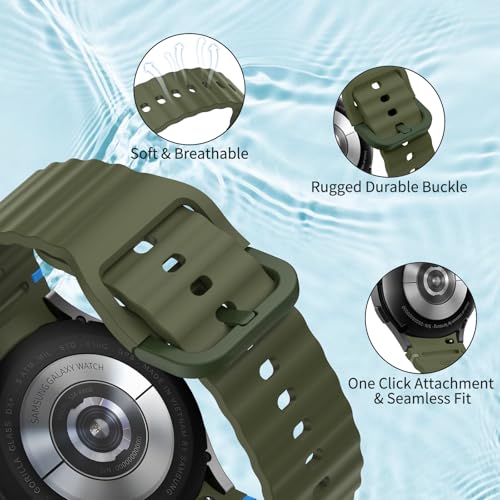 Image of Tobfit Silicone Bands for Samsung Galaxy Watch 7 Strap 40mm 44mm Women Men, 20mm Adjustable Sports Replacement Strap for Galaxy Watch 7 /FE /6 /6 Classic /5 /5 Pro /4 /4 Classic