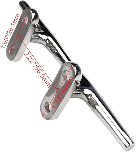 Miniatura 4 de MIZUGIWA Boat Cleats 316 Stainless Steel Dock Cleats for Boat,4 Inch 5 Inch 6 Inch 8 Inch,Marine Cleats,Open Base Cleats,Rope Cleat with Fasteners