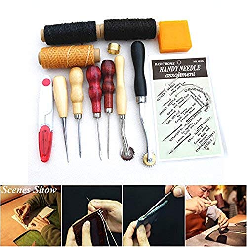 Kyhon 14 Pezzi Set di Cuoio Filo Cucito,Cucire a