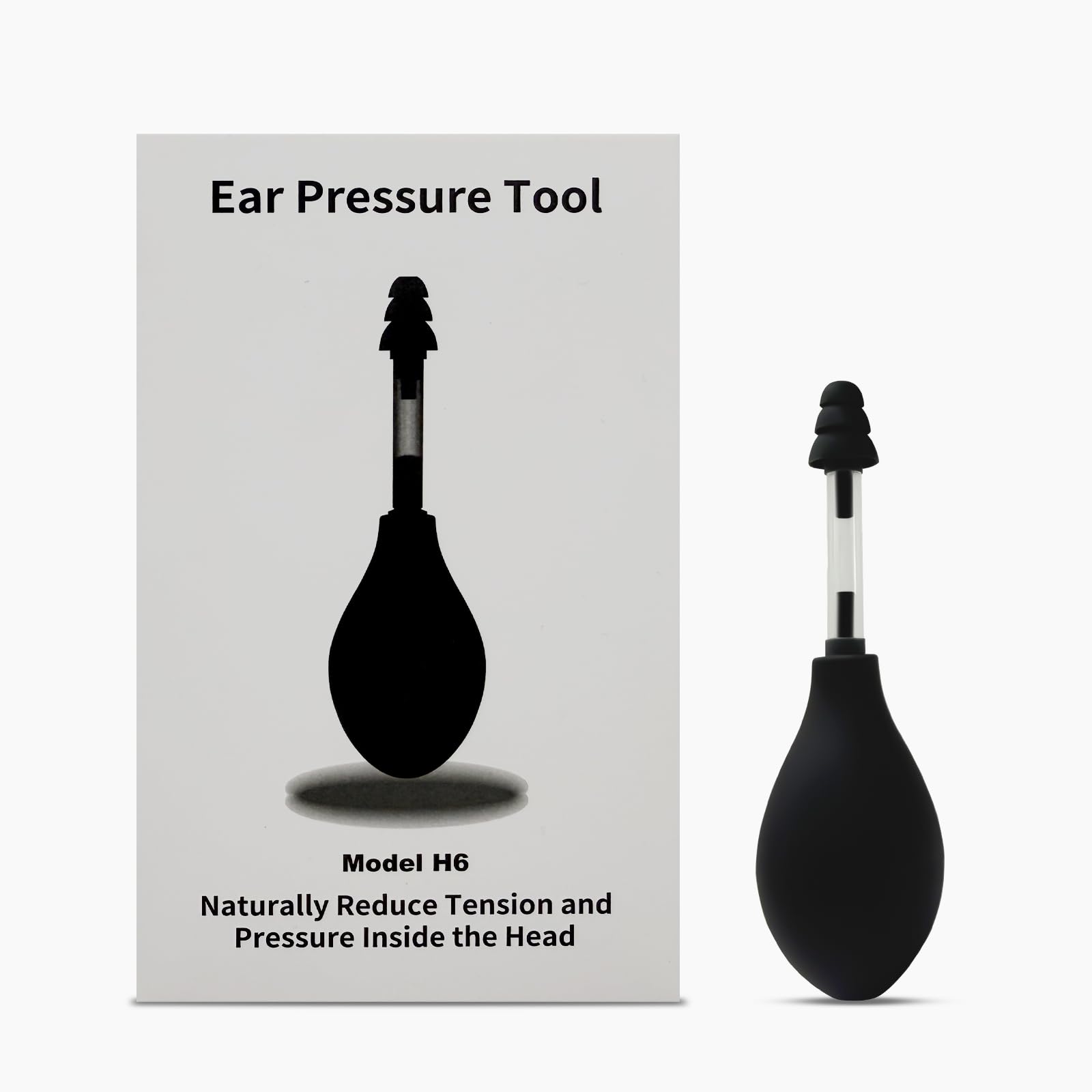 Ear Pressure Relief Suction Device, Ear Pressure Tool, Migraine and Headache Relief Tinnitus Products, Airplane Ear Pressure Relief Through Inner Ear Pressure Balance, Reduces Tension - Black