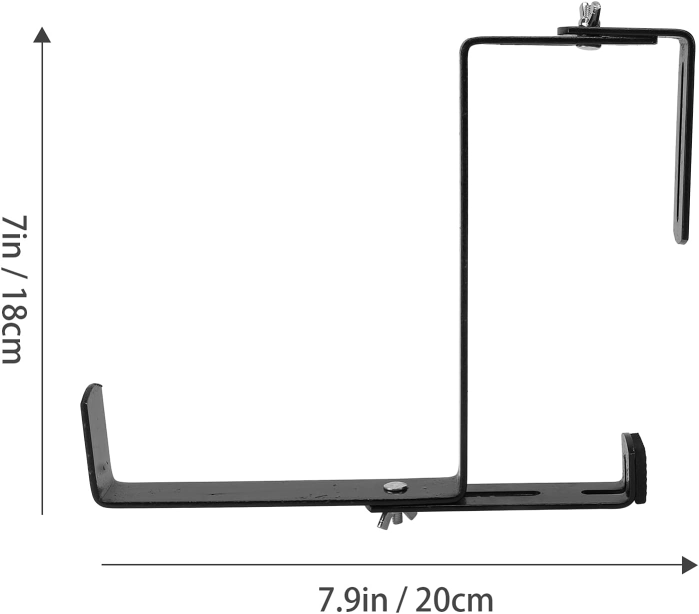 Happyyami Iron Hanging Rack Basket Shelf with Hooks Railing Pots Holder Black Metal Over The Rail Fence Pots Stand for Balcony Porch Fence Decoration Black 20cm18cm3cm