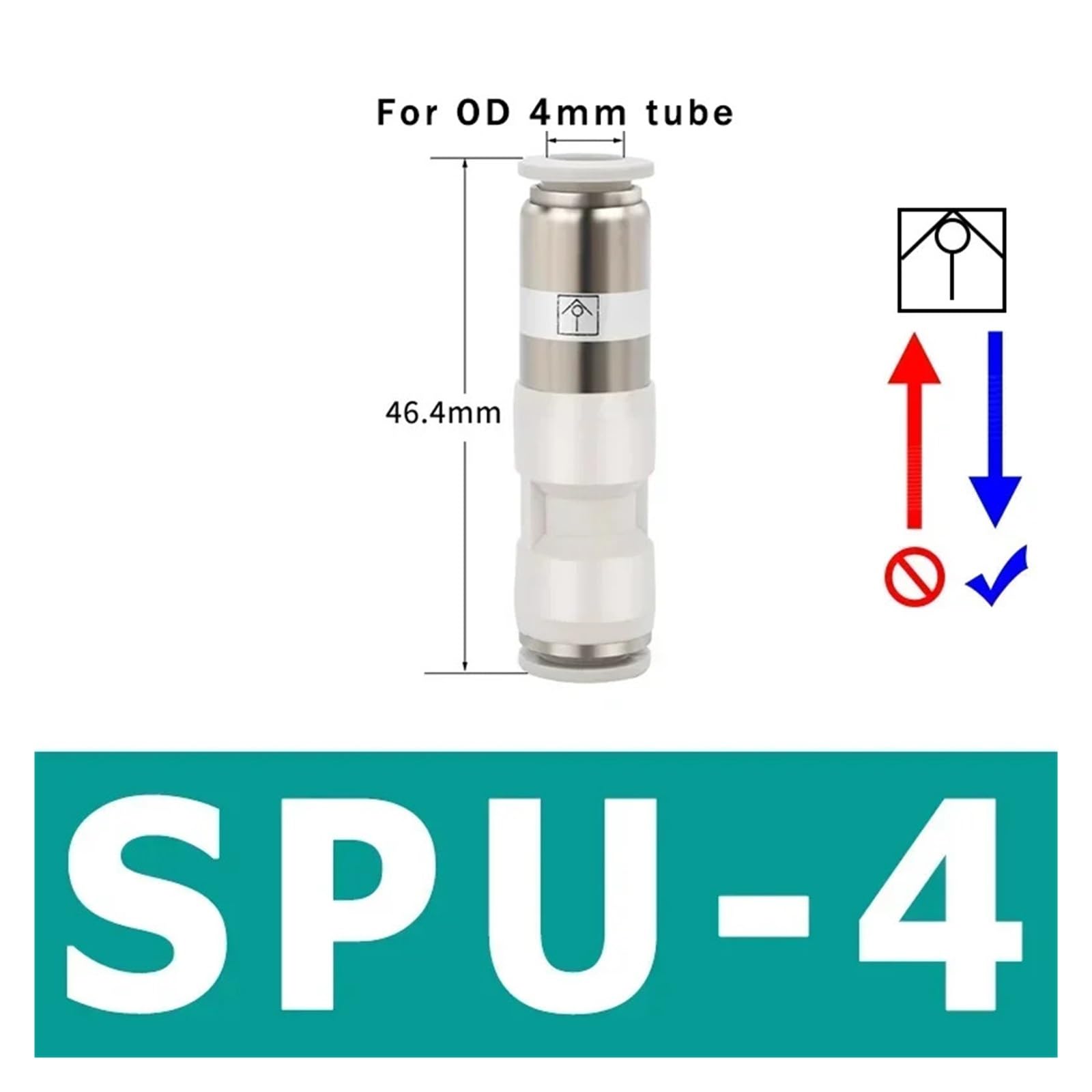 Pneumatyczny zawór zwrotny 6 mm 8 mm 10 mm 1/4 3/8 1/2 jednokierunkowy zawór pneumatyczny jednokierunkowy mosiężny zawór złączka do rur powietrznych (CV-02,10 szt.)