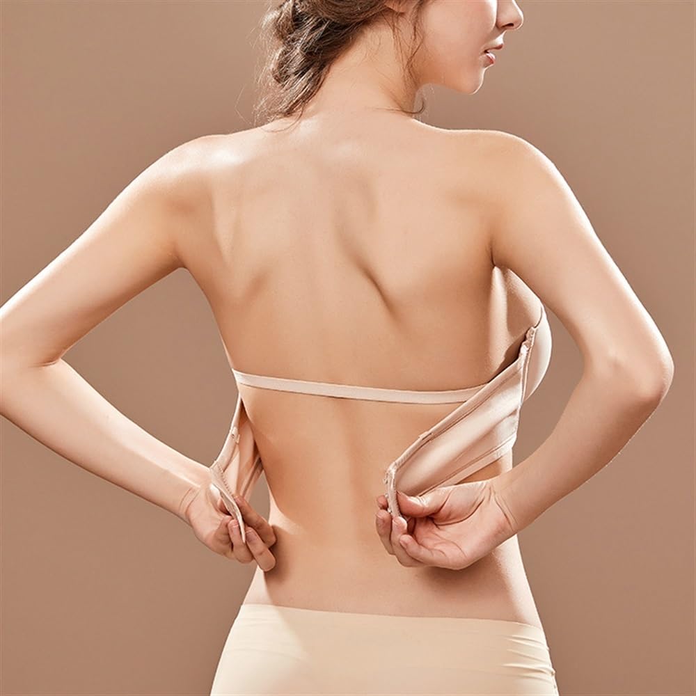 Sujetador Bandeau Invisible Sin Tirantes De Talla Grande Para Mujer Bralette De Silicona Antideslizante Que Levanta, Correas De Hombro Desmontables