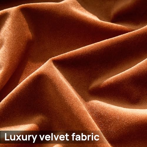 Image of Luxury Orange Velvet Curtains 96 inch Length for Living Room,Elegant 2 Panels Room Darkening Rod Pocket Back Tab Curtain Thermal Insulated Heavy Soundproof Noice Reducing Window Drapes for Bedroom