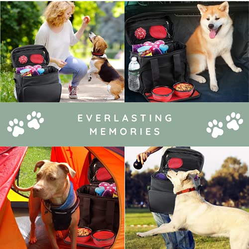 Bundaloo Dog Travel Bag Accessories Supplies Organizer 5-Piece Set with Shoulder Strap | 2 Lined Pet Food Containers, 2… - Image 7
