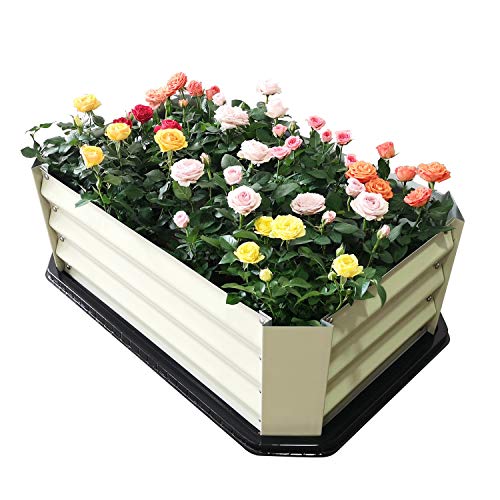 High-Grade Metal Frame Raised Garden Bed Kit, Coated Galvanized Planter with base, Outdoor