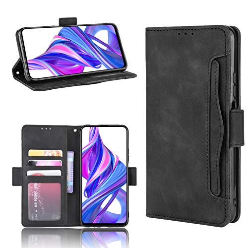 QiongNi Case for Huawei Y9s 2019 Case Cover,Case for Huawei Y9s 2019 STK-L21 STK-L22 STK-LX3 / P Smart Pro 2019 STK-L21 Case Flip Pu Leather Cover Black
