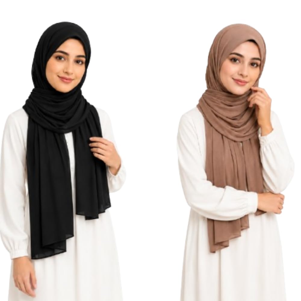 Premium Women's UV Protection Hijab Soft Cotton Combo Pack of Summer Scarf Lightweight Stretchable Stole Dupatta Breathable Shawl Head Accessory-image-22