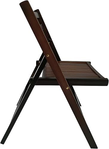 Miniatura 6 de JINS&VICO Juego de 4 sillas de campamento, sillas plegables portátiles para interiores y exteriores con marco de madera maciza, silla de césped