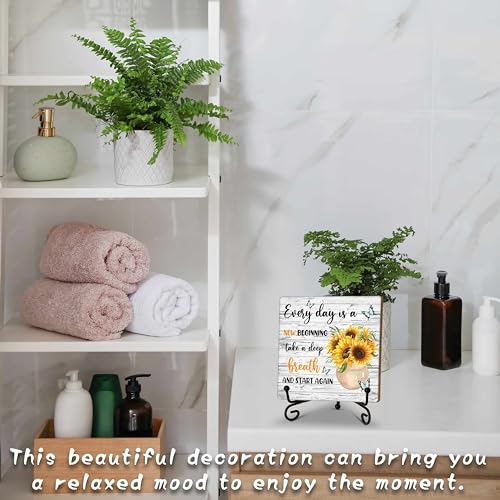 Cartel de Madera Decorativo con Girasol Inspirador miniatura 3