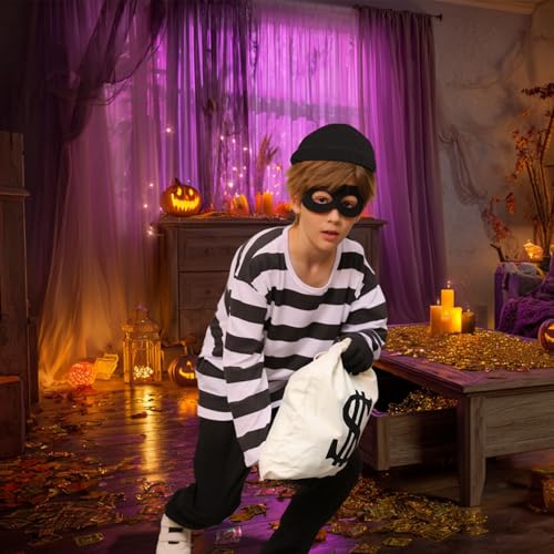 Disfraz de ladrón para niños 5 piezas Halloween miniatura 6