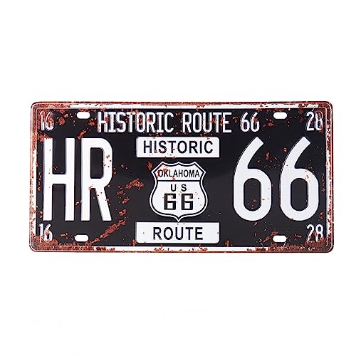 Image of Historic Route 66 Multipurpose Metal Signs - License Wall Plate, Decorative Car Tag - Ideal for Cafe, Restaurant, Shop, Home, Hotel, Club, Office, Living Area