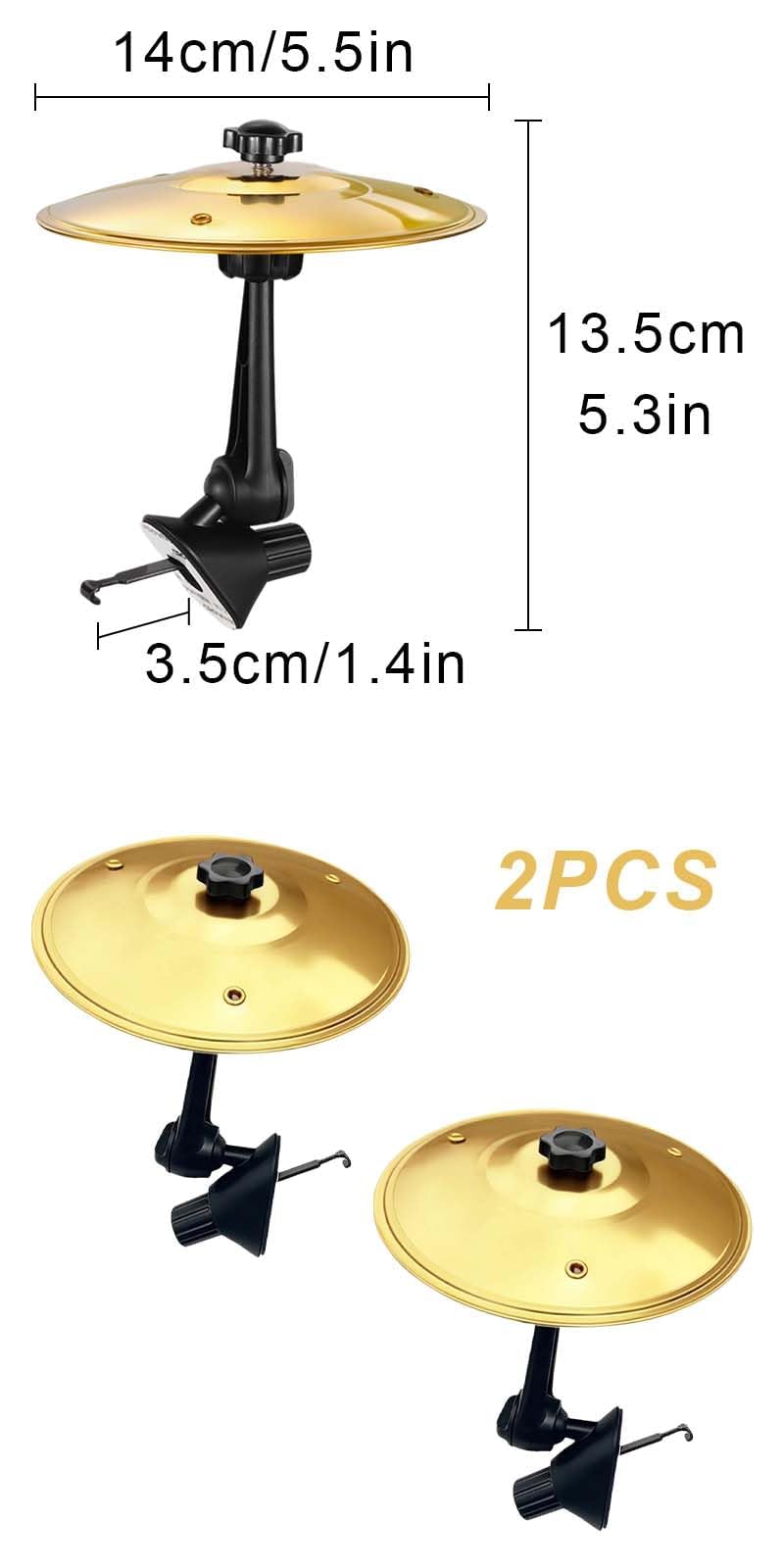 Lot de 2 Cymbales voiture Accessoire Musical pour Voiture,Cymbale pour voiture,Cymbales D'aération De Voiture,Cymbales Crash en acier inoxydable,avec Mini Cymbale De Voiture pour l'intérieur.