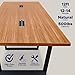 ahliss Sturdy Conference Table with Cable Management Grommets Modern Rectangle Office Meeting Table with Wood Tabletop and Metal Frame & Legs- Easy Assembly Boardroom Table (Natural, 12 Foot)