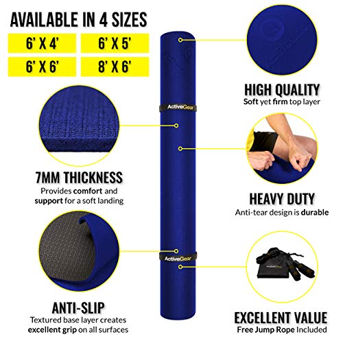 image for AG ACTIVEGEAR Exercise Mat | Large Workout Mat for Home | Durable Home