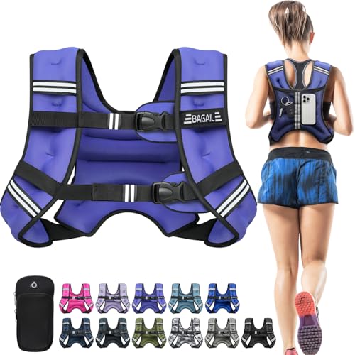 Bagail Gilet Lesté Pour la Musculation, Taille Ajustable, Poche Pratique, Gilet Lesté en Sable de Fer, Idéal Pour les Séances de Gymnastique, le Yoga et les Exercices d'Aérobic.